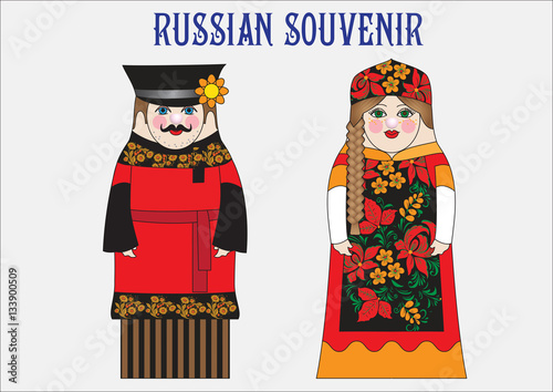 collection of Russian souvenir. matreska. fanny coupl