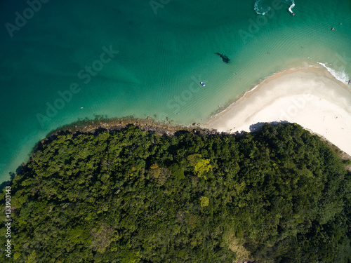 Top View of a Paradise Island in Sao Sebastiao, Brazil
