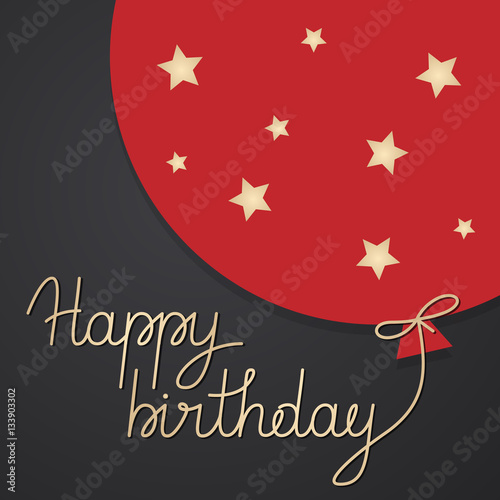 Happy Birthday card template with balloons. Vector illustration