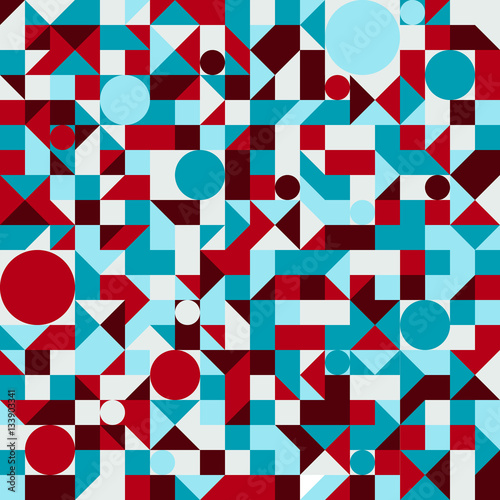 Seamless vector geometric pattern. Colorful abstract mosaic backgrounds.