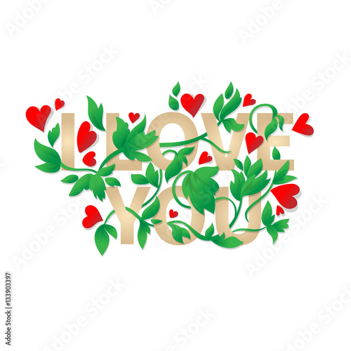 Wallpaper Mural I love you. Valentines day greeting card. Vector illustration. Torontodigital.ca