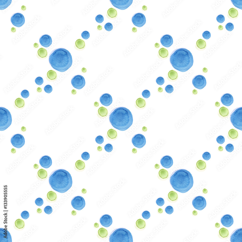 Watercolor circle pattern. Round elements for design. Colored circles hand drawn background