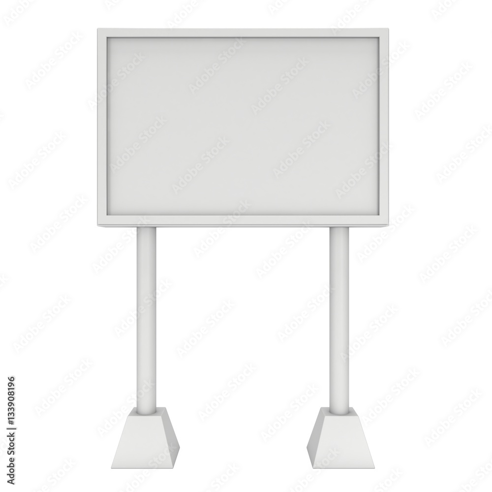 Fototapeta premium Billboard blank for outdoor advertising poster. Trade show booth. 3d render isolated on white background