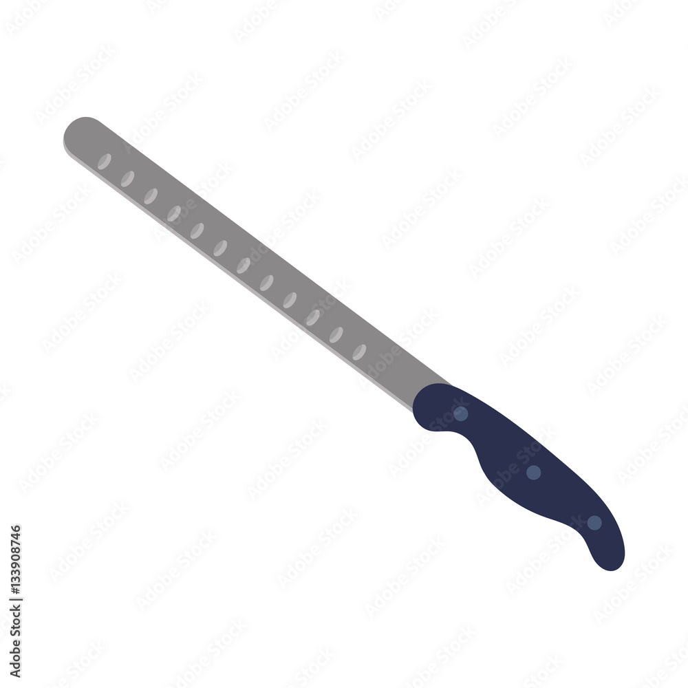 Fototapeta premium Slicer steel knife. Knife for slicing. Kitchen utensil. Abstract design. Vector illustration