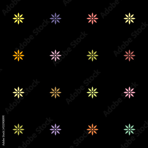 Blumenmuster - Bunt - Schwarz