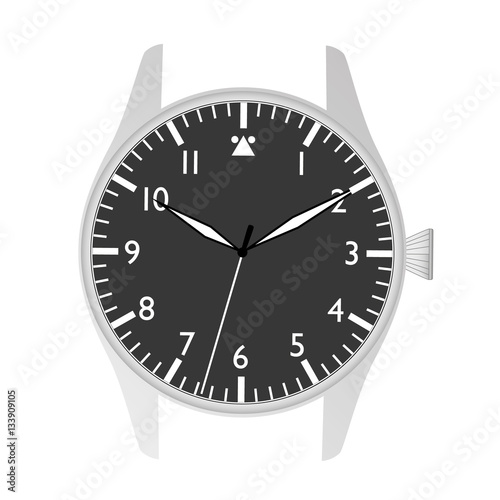 simple modern sport pilot style black watch case and dial object eps10