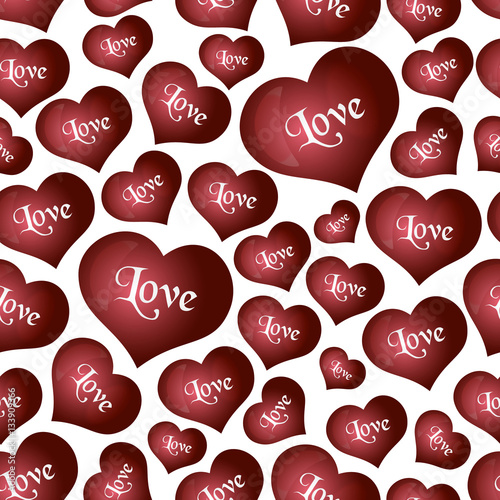 red helium balloons heart shape for love and valentine seamless pattern eps10