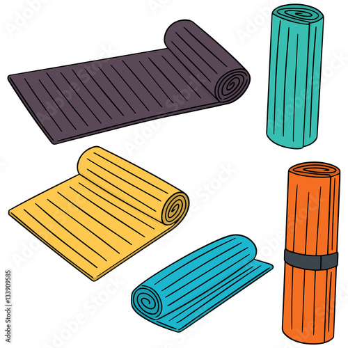 vector set of yoga mat