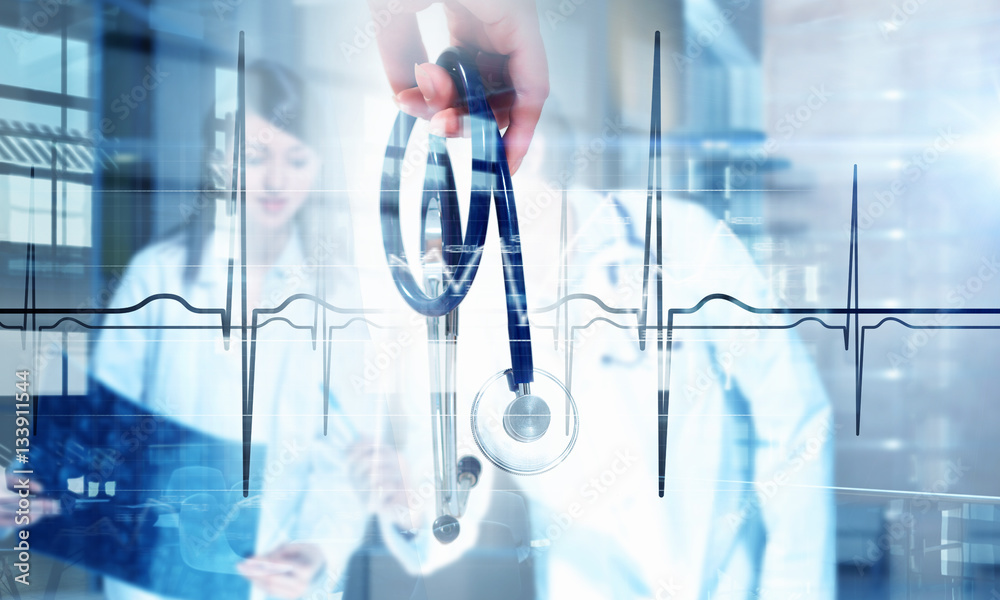 Modern medicine cardiology concept . Mixed media Modern medicine cardiology concept . Mixed media
