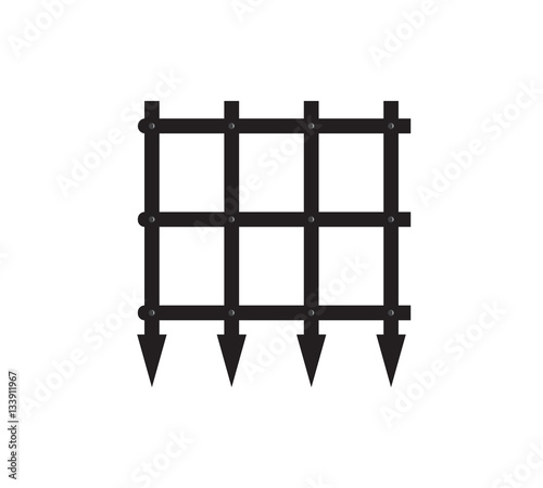 Vector image of a corner part of a portcullis/castle gate