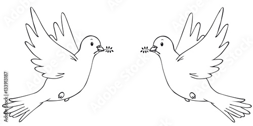 Peace doves coloring page