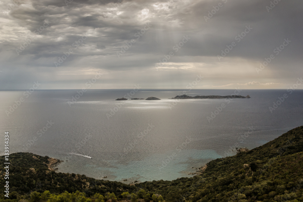 Obraz premium View along the coastal road - Villasimius - Sardinia - Italy