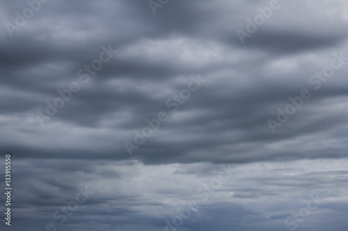 Soft focus of strong storm blue cloud on rainy season, good for texture background 