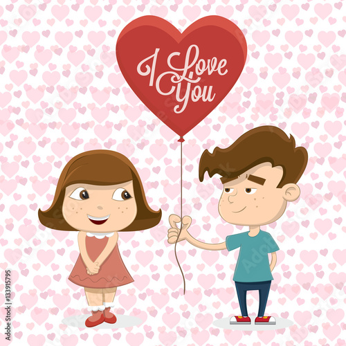 Valentines day - Romantic relationship lover illustration  