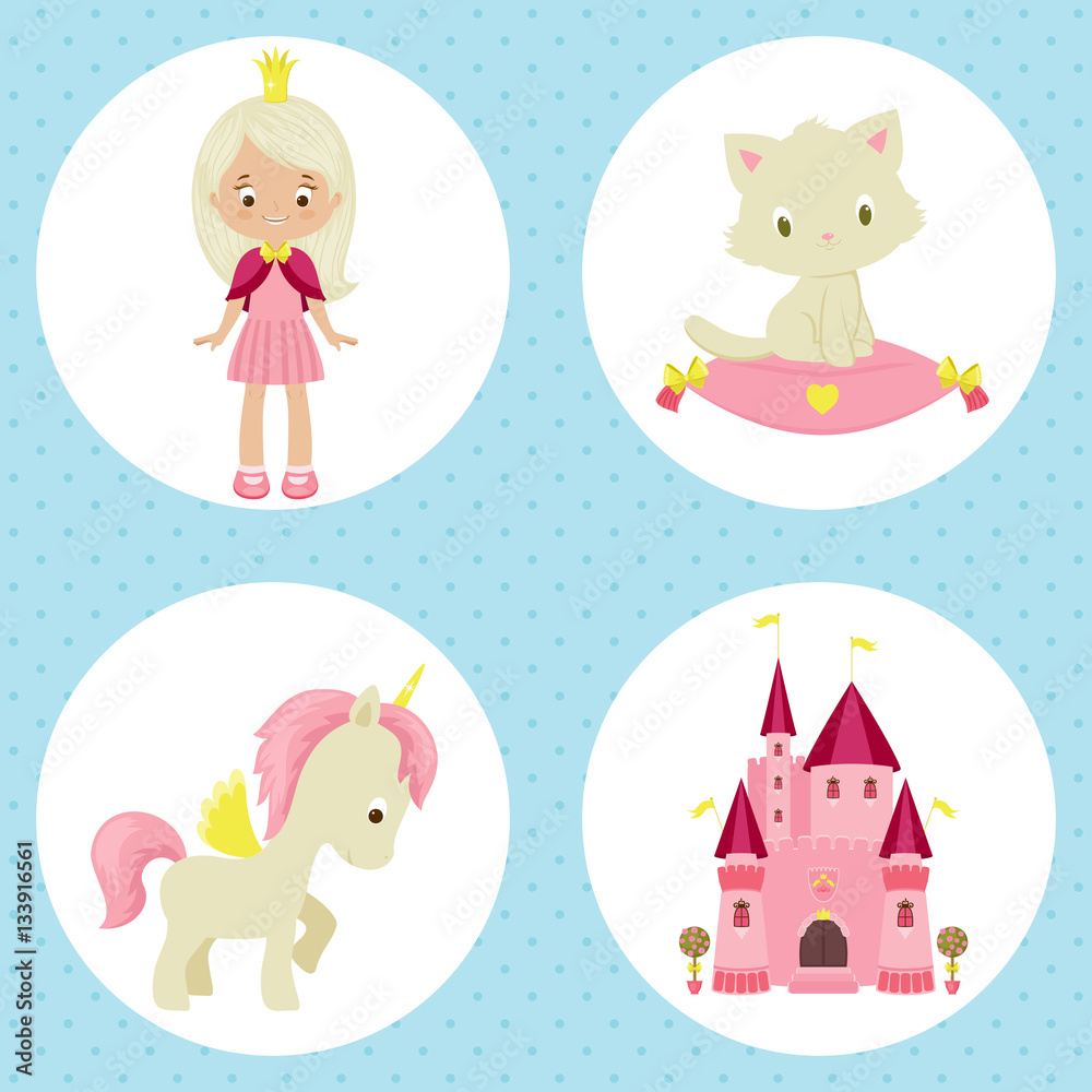 Princess icons Stock Vector | Adobe Stock
