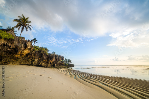 Paradise beach with white sand and palms © malajscy