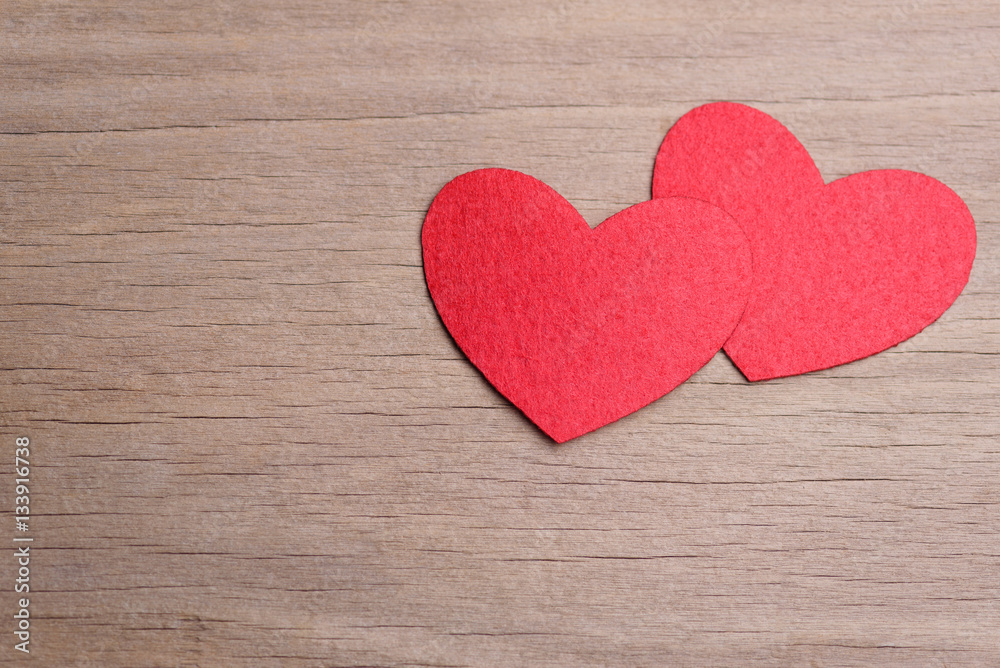 Valentines day concept of two heart shape cards. Valentines day concept of two heart shape cards.
