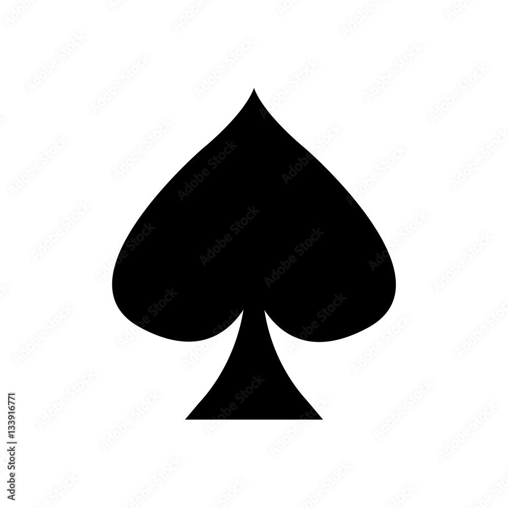 Playing card spade suit flat icon Playing card spade suit flat icon