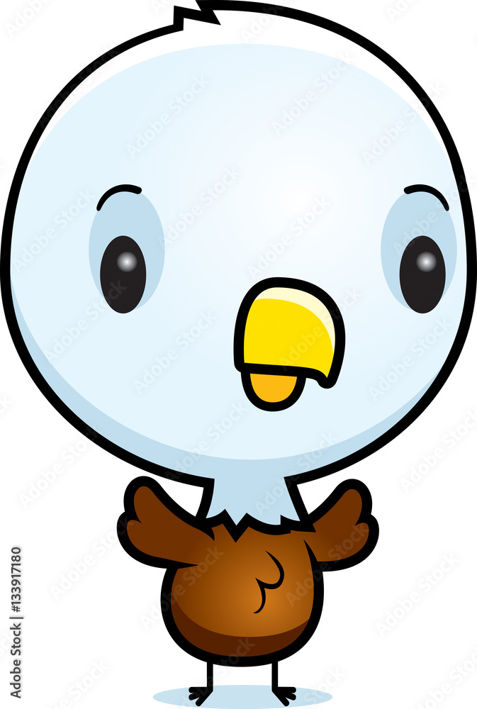 Obraz premium Cartoon Baby Eagle Standing