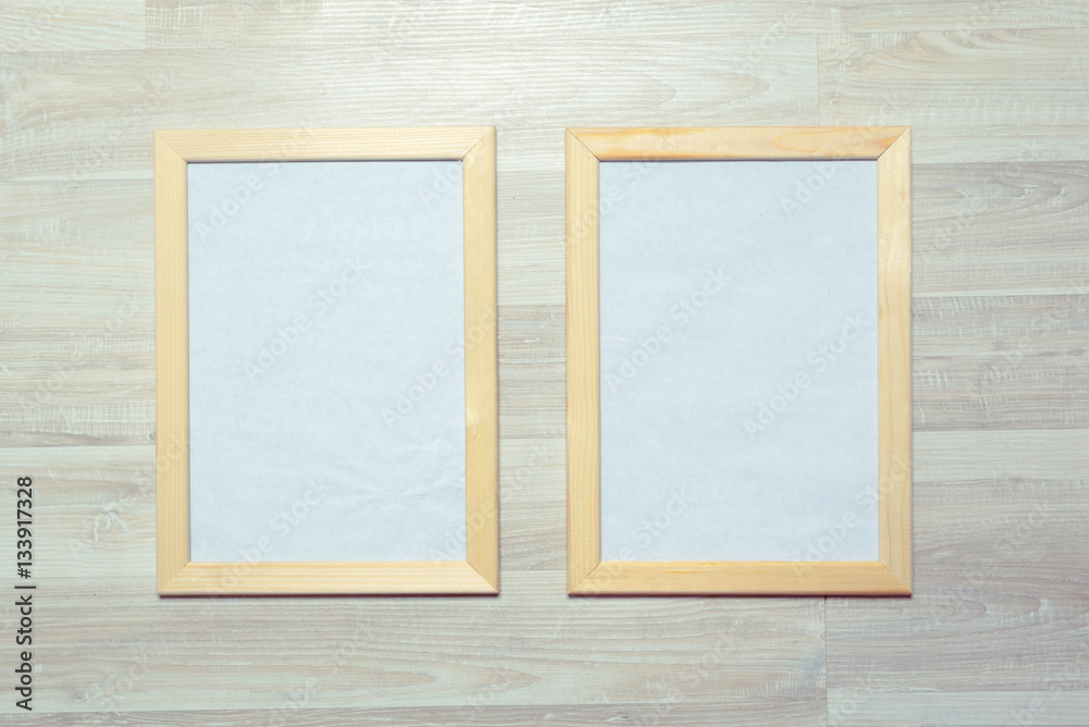 photo frames on the wooden wall photo frames on the wooden wall