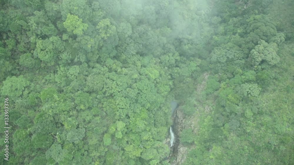 Top down aerial video of Tamarin Falls Waterfall , Hongkok Ngong Ping 360 Top down aerial video of Tamarin Falls Waterfall , Hongkok Ngong Ping 360