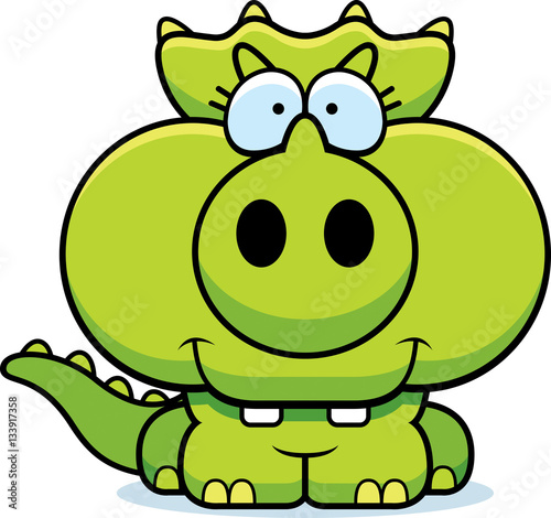 Cartoon Triceratops Smiling