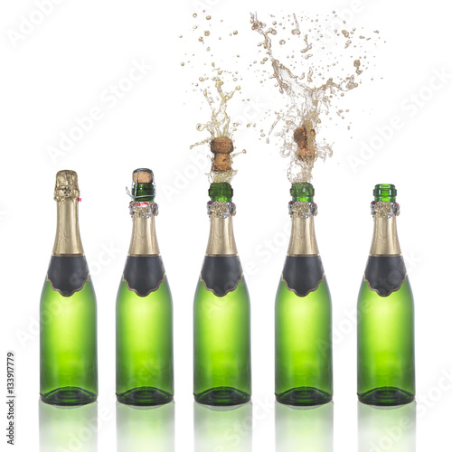 Set of champagne bottles 