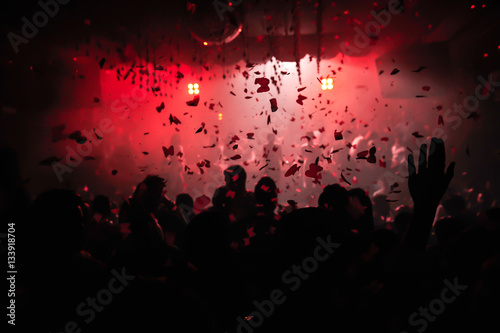 Photos Confetti fired on air during a party in a disco