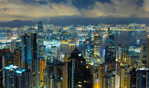Photography Hong Kong skyline night