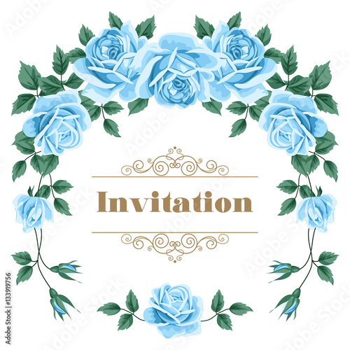 Floral romantic invitation