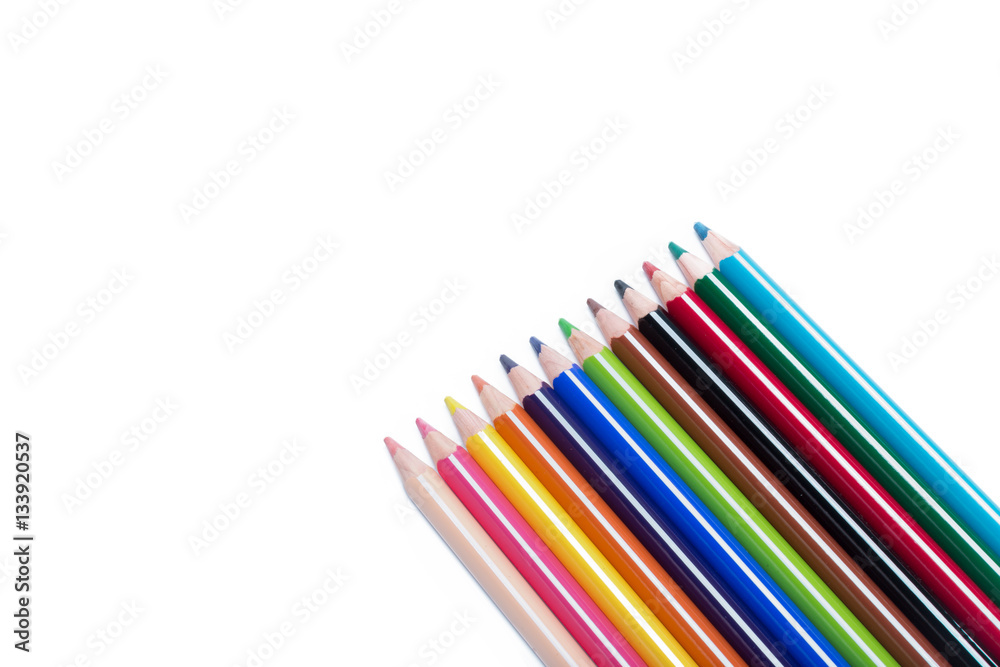 Obraz premium Color pencils isolated on white background