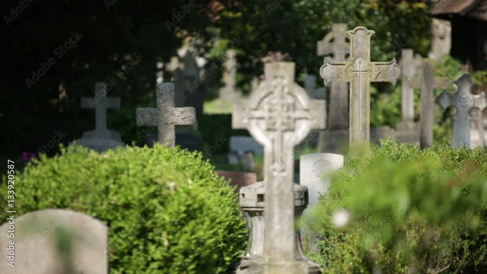 Gothic crosses on a cemetery Gothic crosses on a cemetery