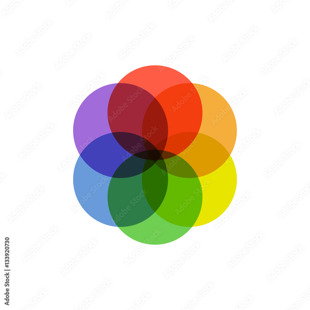 Colorful Overlapping Abstract Symbol Colorful Overlapping Abstract Symbol