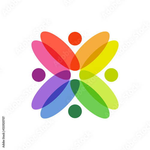 Colorful Overlapping Abstract Symbol