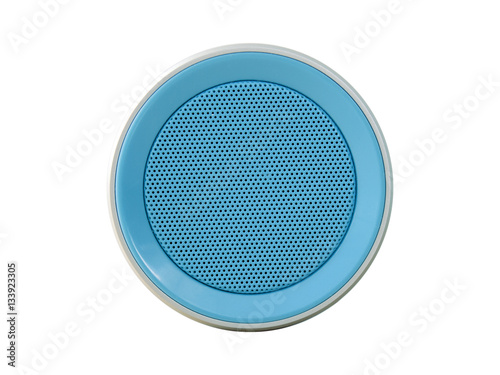 Blauer Lautsprecher, Box von oben, freigestellt © SINNBILD Design