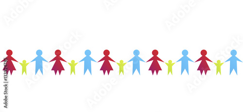 famiglia, silhouette, vettoriale,