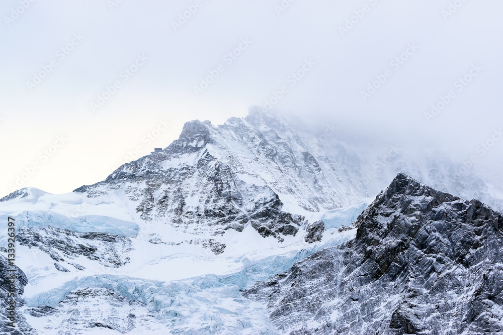 The view point of the Alps Mountains in winter ,Grindelwald Switzerland. The view point of the Alps Mountains in winter ,Grindelwald Switzerland.