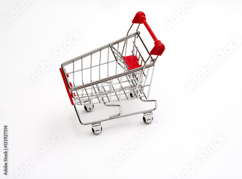 Shopping cart isolated on white.