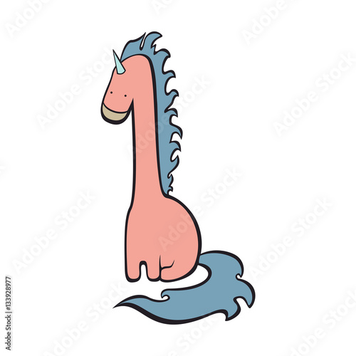 Unicorn  dinosaur unique character cute imagination vector illustration