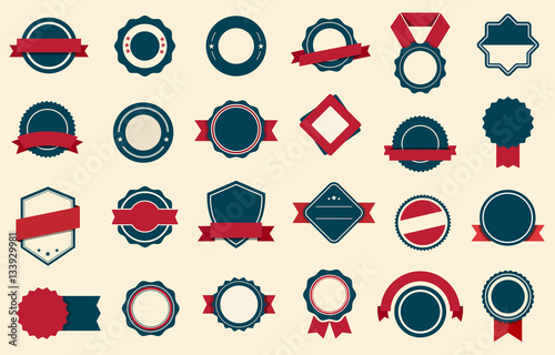 Badges Labels Ribbons Vector