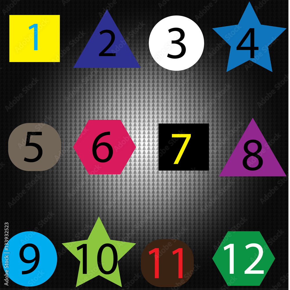 Bright numbers set drawn with real ink brush, vector childish numerals collection. Bright numbers set drawn with real ink brush, vector childish numerals collection.