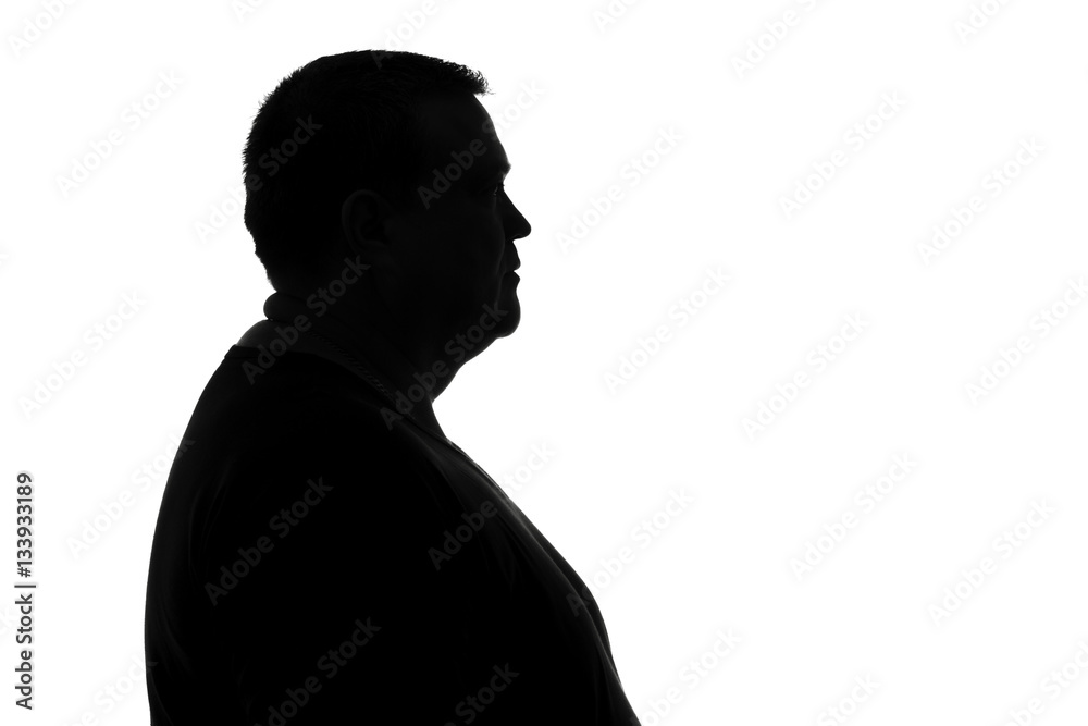 black and white silhouette man in depression