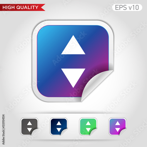 Colored icon or button of arrows symbol with background
