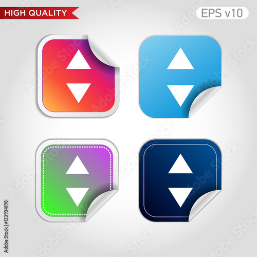 Colored icon or button of arrows symbol with background