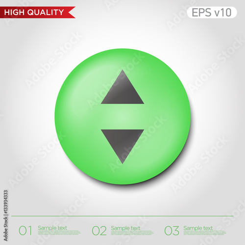 Colored icon or button of arrows symbol with background