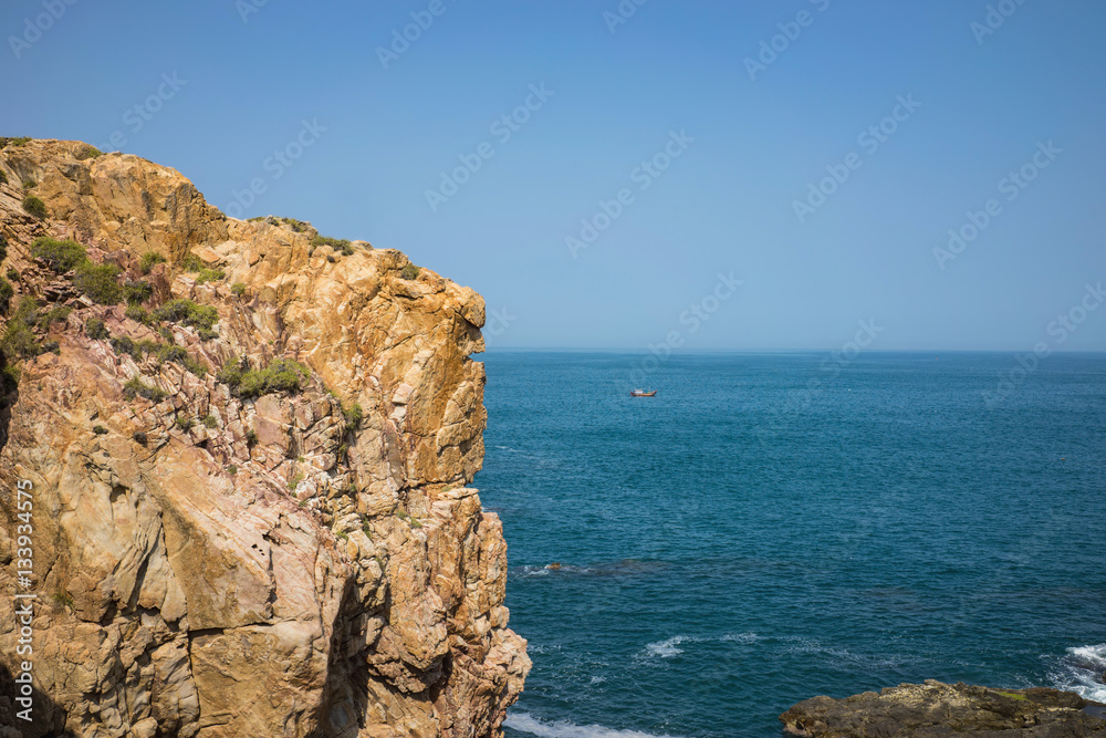 Ocean view at The Cliff of Stone Plates Da Dia (Ghenh Da Dia) in Central Vietnam