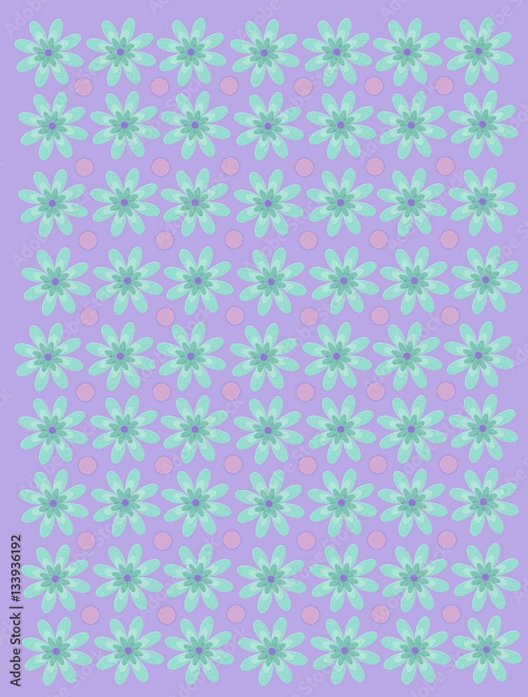 Pale Lilac Daisies and Dots Pale Lilac Daisies and Dots