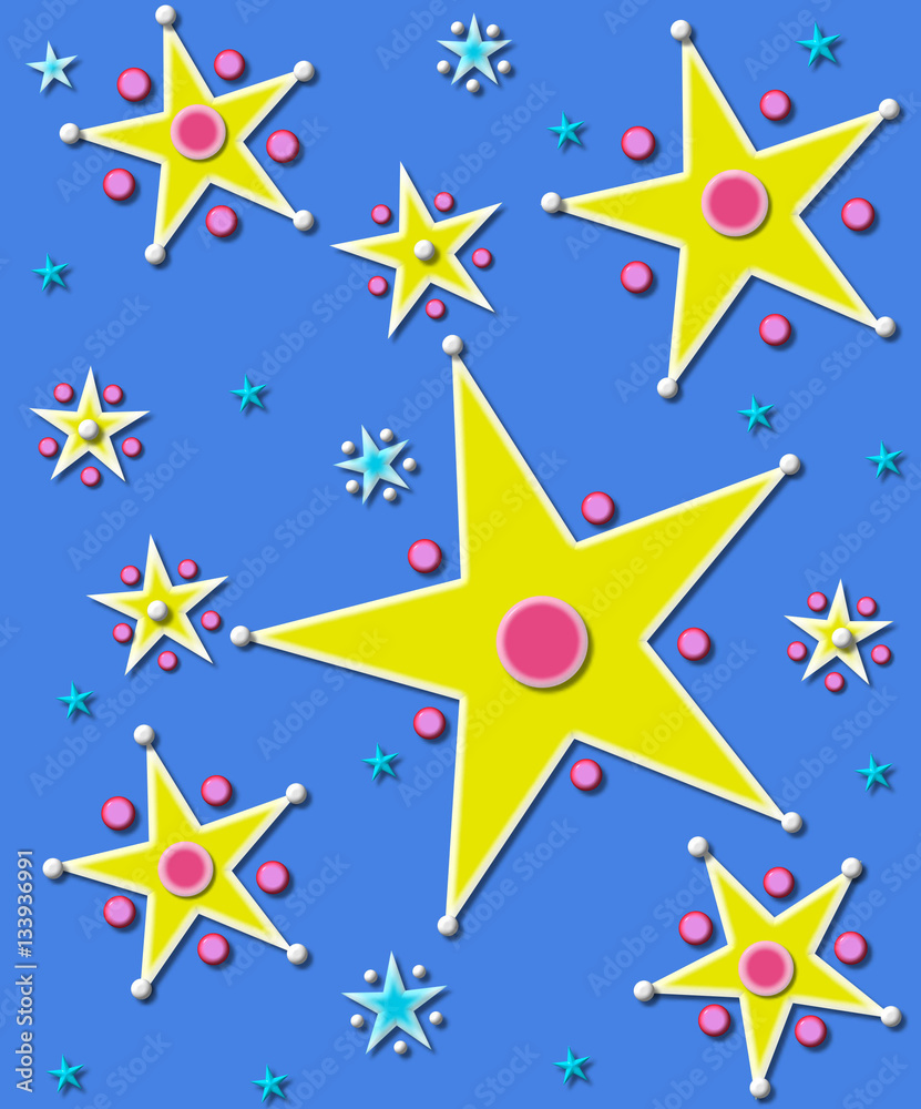 Stars and Plants on soft blue Stars and Plants on soft blue