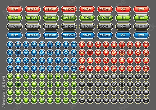Shiny buttons for creating video games set 5