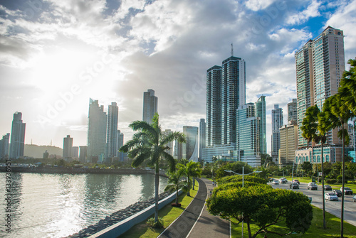 Panama Skyline - Cinta costera - City and harbor - modern city - city with skyscraper photo